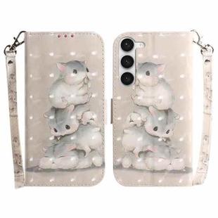 For Samsung Galaxy S23 5G 3D Colored Pattern Flip Leather Phone Case(Squirrels)
