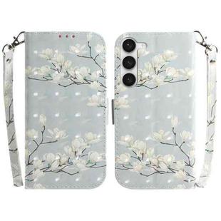 For Samsung Galaxy S23+ 5G 3D Colored Pattern Flip Leather Phone Case(Magnolia)