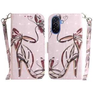 For Huawei nova Y70 Plus 3D Colored Pattern Flip Leather Phone Case(Butterfly High-heeled)