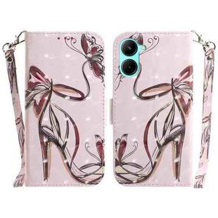 For Realme C33 3D Colored Pattern Flip Leather Phone Case(Butterfly High-heeled)