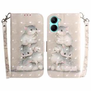 For Realme C33 3D Colored Pattern Flip Leather Phone Case(Squirrels)