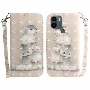 For Xiaomi Redmi A1+ 3D Colored Pattern Flip Leather Phone Case(Squirrels)