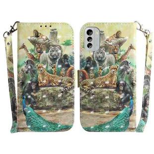 For Nokia G60 3D Colored Pattern Flip Leather Phone Case(Zoo)