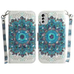 For Nokia G60 3D Colored Pattern Flip Leather Phone Case(Peacock Wreath)