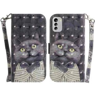 For Nokia G60 3D Colored Pattern Flip Leather Phone Case(Hug Cat)