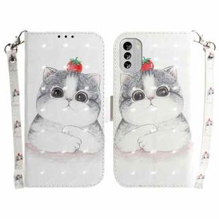 For Nokia G60 3D Colored Pattern Flip Leather Phone Case(Cute Cat)