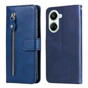 For Huawei nova 10 SE Calf Texture Zipper Leather Phone Case(Blue)