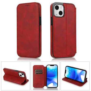 For iPhone 14 Strong Magnetic Closure PU + TPU Leather Phone Case(Red)