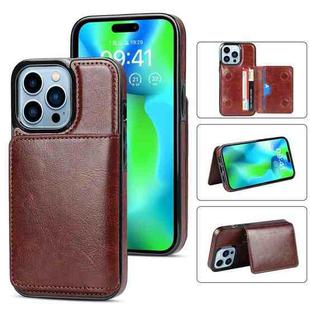 For iPhone 14 Pro Max Shockproof PU + TPU Phone Case(Brown)