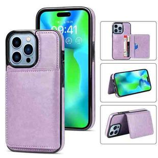 For iPhone 14 Pro Shockproof PU + TPU Phone Case(Purple)