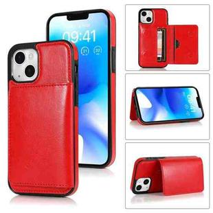 For iPhone 14 Plus Shockproof PU + TPU Phone Case(Red)