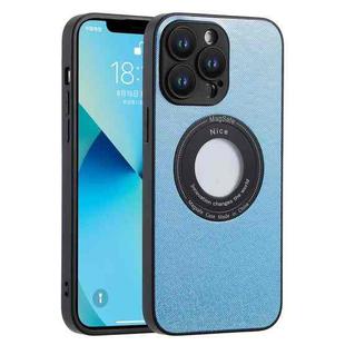For iPhone 11 MagSafe Woven Texture AirBag Shockproof Full Coverage Phone Case(Blue)