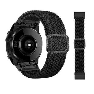 For Garmin Fenix 7 Adjustable Nylon Braided Elasticity Watch Band(Black)