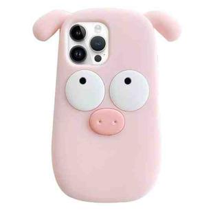 For iPhone 13 Pro 3D Cute Pig Silicone Phone Case(Pink)
