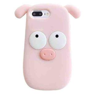 For iPhone SE 2022 / 2020 / 7 / 8 3D Cute Pig Silicone Phone Case(Pink)