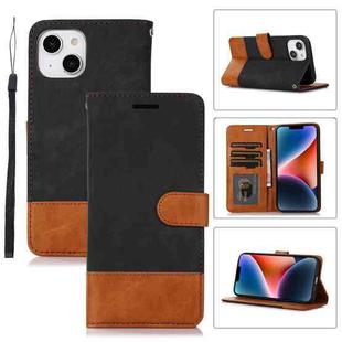 For iPhone 14 Splicing Leather Phone Case(Black)