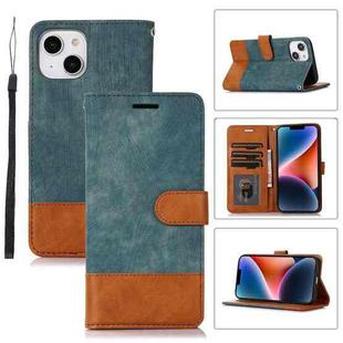 For iPhone 14 Splicing Leather Phone Case(Green)