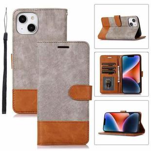 For iPhone 14 Splicing Leather Phone Case(Grey)