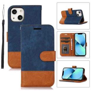 For iPhone 13 mini Splicing Leather Phone Case(Dark Blue)