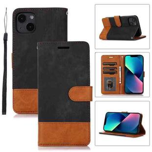 For iPhone 13 Splicing Leather Phone Case(Black)