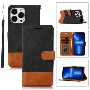For iPhone 13 Pro Splicing Leather Phone Case(Black)