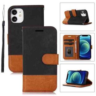 For iPhone 12 mini Splicing Leather Phone Case(Black)