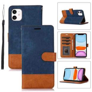 For iPhone 11 Splicing Leather Phone Case(Dark Blue)