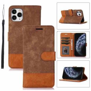 For iPhone 11 Pro Splicing Leather Phone Case(Brown)