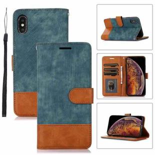 For iPhone X / XS Splicing Leather Phone Case(Green)