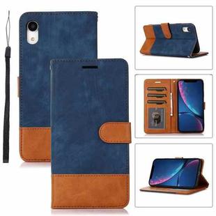 For iPhone XR Splicing Leather Phone Case(Dark Blue)