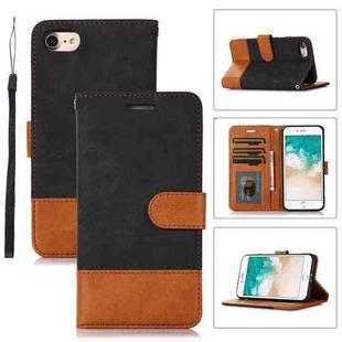 For iPhone SE 2022 / SE 2020 / 7 / 8 Splicing Leather Phone Case(Black)