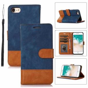 For iPhone SE 2022 / SE 2020 / 7 / 8 Splicing Leather Phone Case(Dark Blue)