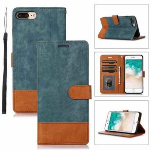 For iPhone 7 Plus / 8 Plus Splicing Leather Phone Case(Green)