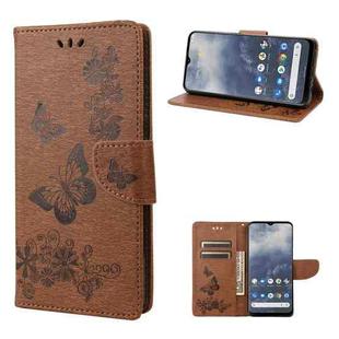 For Nokia G60 Butterfly Embossed Horizontal Flip Leather Phone Case(Brown)