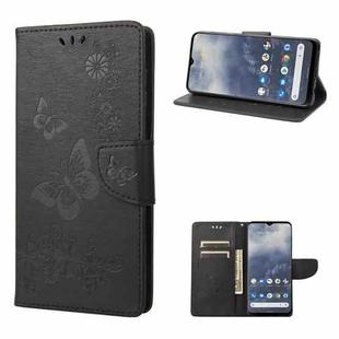 For Nokia G60 Butterfly Embossed Horizontal Flip Leather Phone Case(Black)