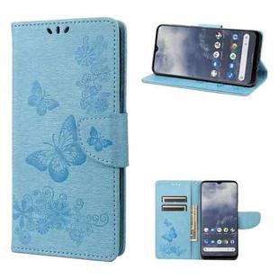 For Nokia G60 Butterfly Embossed Horizontal Flip Leather Phone Case(Blue)