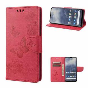For Nokia G60 Butterfly Embossed Horizontal Flip Leather Phone Case(Red)