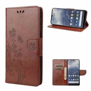 For Nokia G60 Butterfly Flower Pattern Leather Phone Case(Brown)