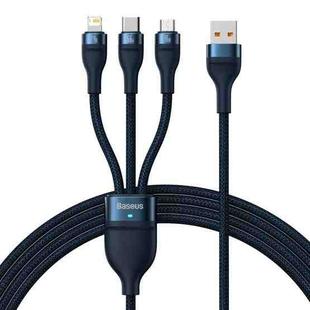 Baseus Flash Series II 3 in 1 66W USB Fast Charging Data Cable, Length: 1.2m(Blue)
