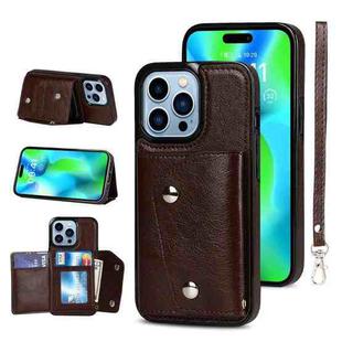 For iPhone 14 Pro Max Card Slots PU + TPU Leather Phone Case(Brown)