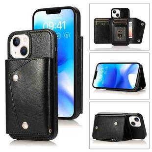 For iPhone 14 Card Slots PU + TPU Leather Phone Case(Black)