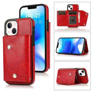 For iPhone 14 Card Slots PU + TPU Leather Phone Case(Red)