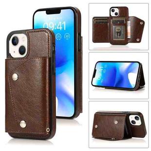 For iPhone 14 Card Slots PU + TPU Leather Phone Case(Brown)