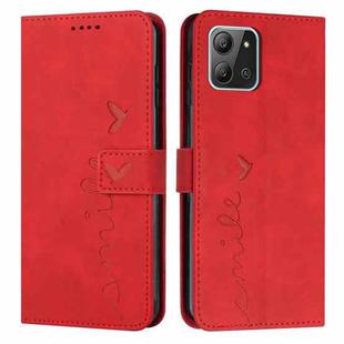 For Infinix Hot 11 2022 Skin Feel Heart Pattern Leather Phone Case(Red)