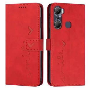 For Infinix Hot 12 Pro Skin Feel Heart Pattern Leather Phone Case(Red)