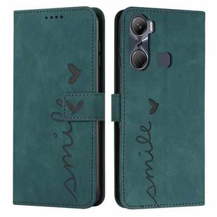 For Infinix Hot 12 Pro Skin Feel Heart Pattern Leather Phone Case(Green)