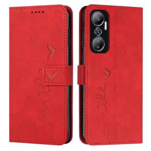 For Infinix Hot 20 4G Skin Feel Heart Pattern Leather Phone Case(Red)
