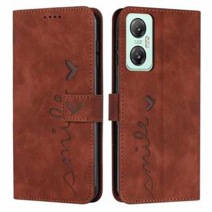 For Infinix Hot 20 5G Skin Feel Heart Pattern Leather Phone Case(Brown)