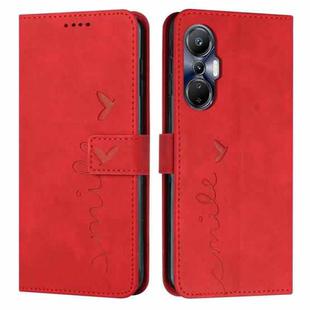 For Infinix Hot 20S Skin Feel Heart Pattern Leather Phone Case(Red)