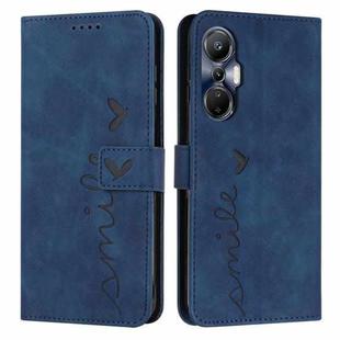 For Infinix Hot 20S Skin Feel Heart Pattern Leather Phone Case(Blue)